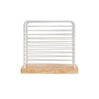Modern Minimalistic Napkin Holder – Wooden Base & Wire Frame