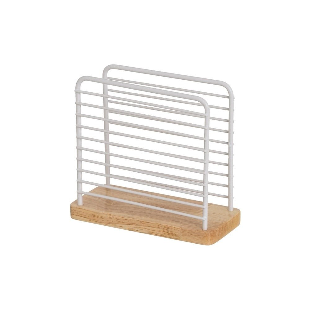 Modern Minimalistic Napkin Holder – Wooden Base & Wire Frame