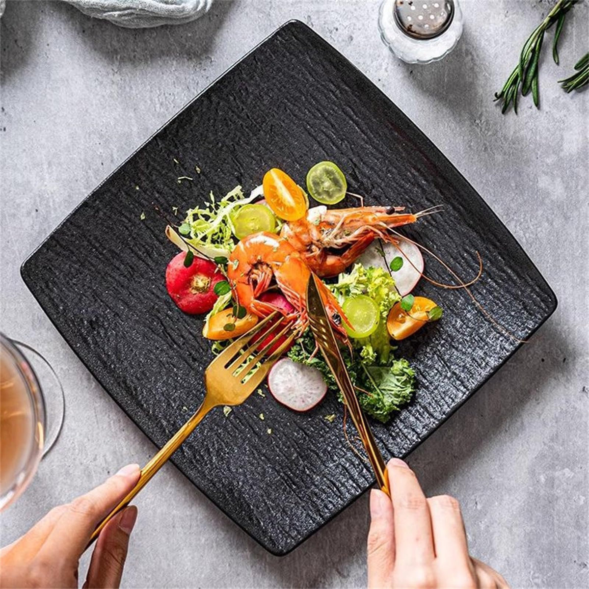 Stoneridge Ceramic Bowl & Square Plate Collection