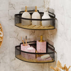 Wall-Mounted Mesh Shower Caddy – Adhesive Bathroom Organizer