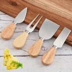 4-Piece Cheese Knife Set with Bamboo Handles