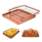2 Piece Rectangular Copper Crisper Set