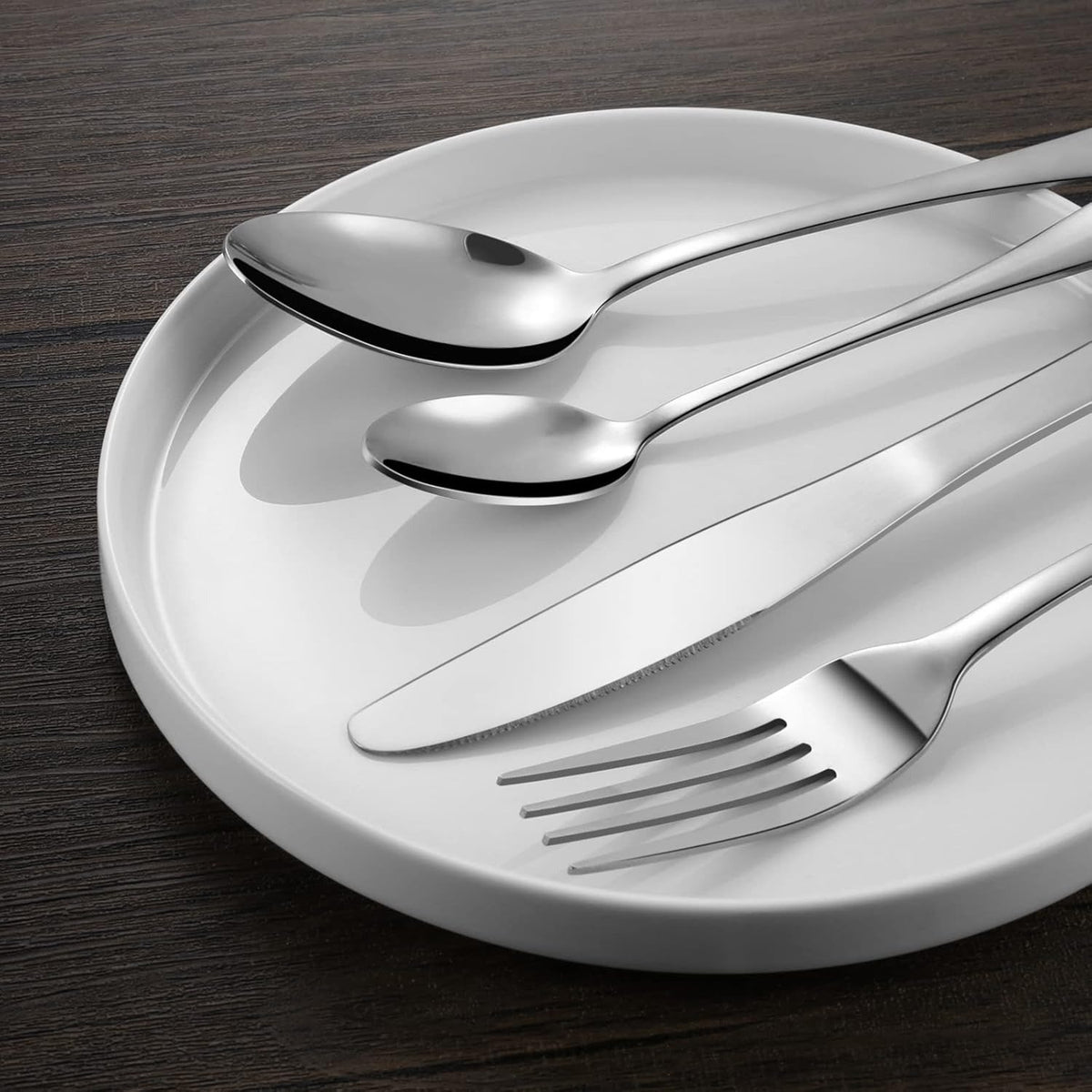 24-Piece Polished Stainless Steel Cutlery Set