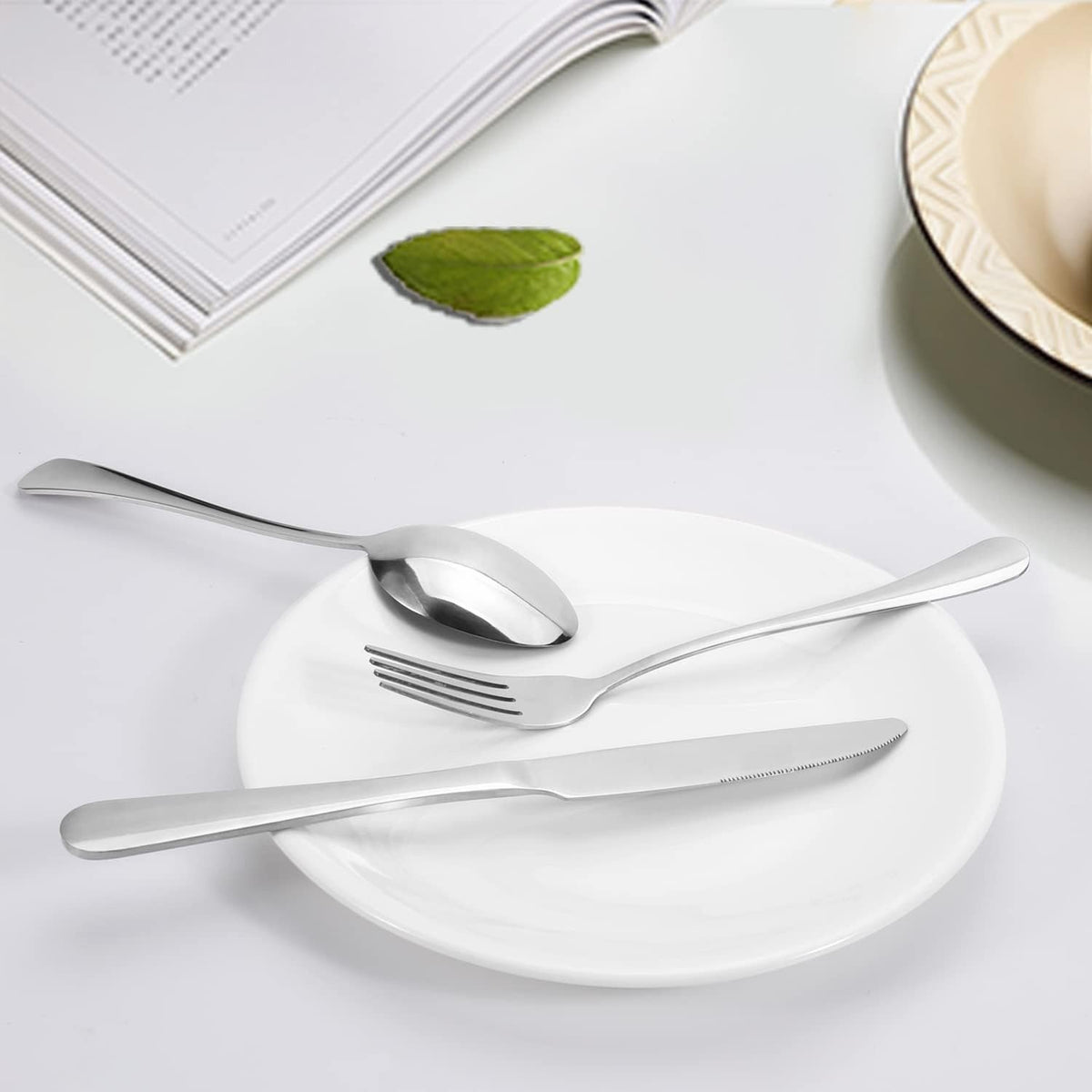 24-Piece Polished Stainless Steel Cutlery Set