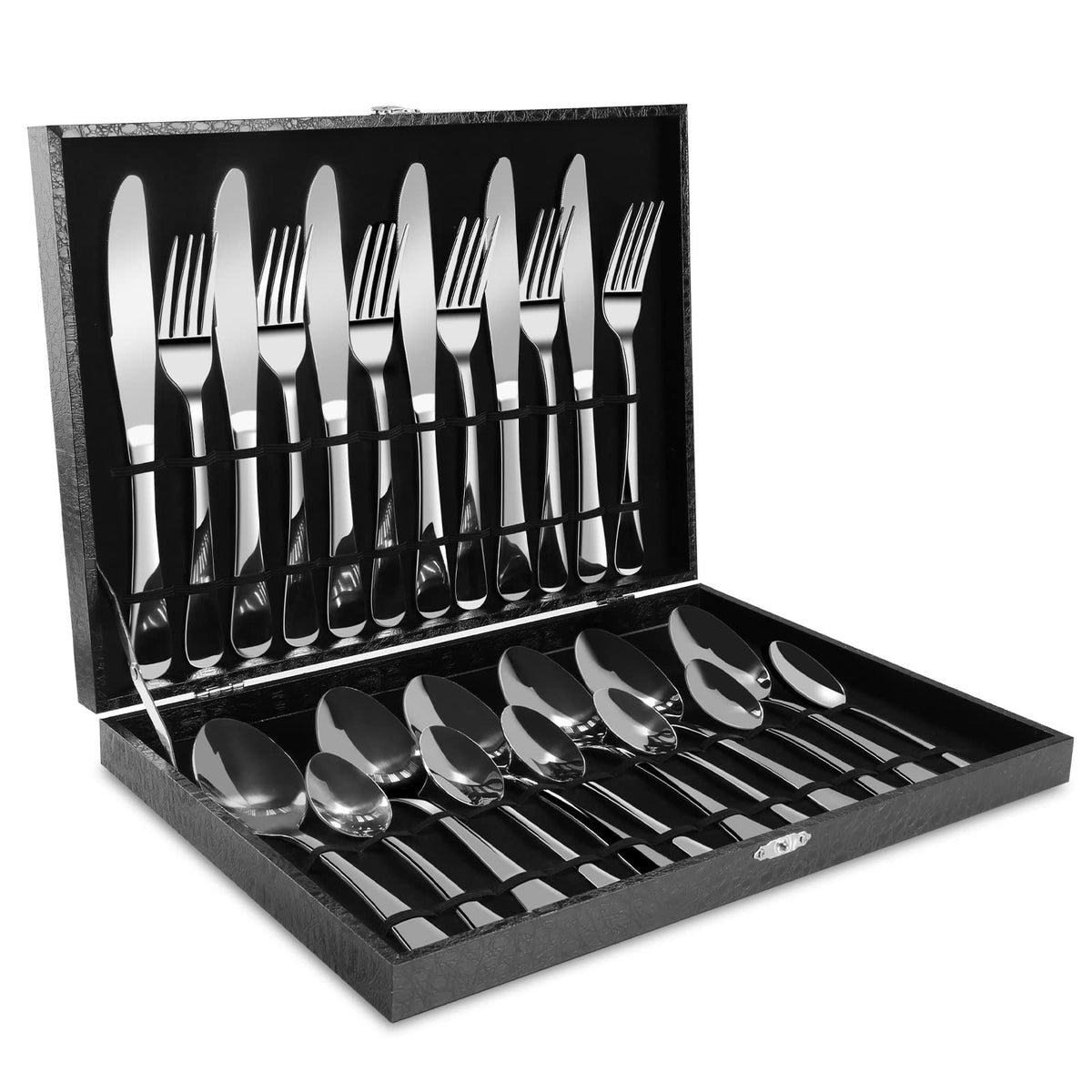 24-Piece Polished Stainless Steel Cutlery Set