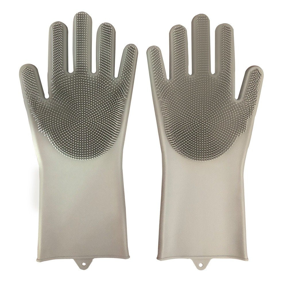 Silicone Scrubber Gloves – Non-Slip Dishwashing Gloves