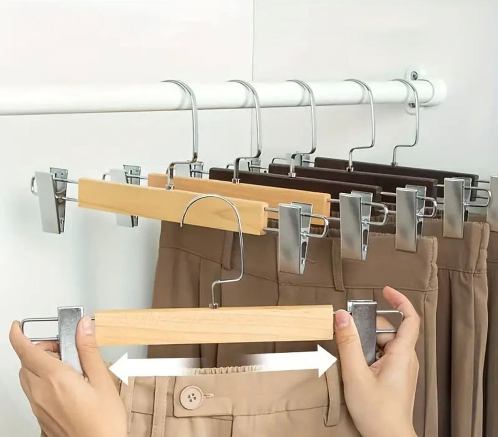 3 Pack Wooden Adjustable Clothes Hangers