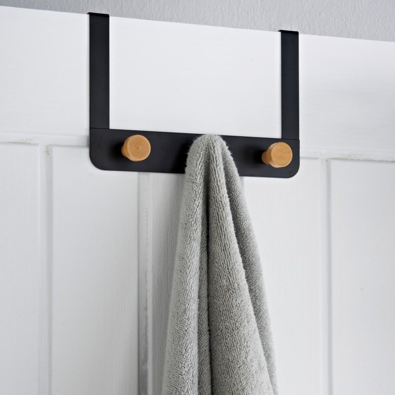 Over-Door Hanger with Wooden Knobs – Organize Coats & Bags