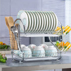 S-Type 2-Tier Stainless Steel Dish Rack – Kitchen Drying Organizer