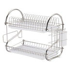 S-Type 2-Tier Stainless Steel Dish Rack – Kitchen Drying Organizer