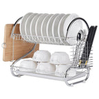 S-Type 2-Tier Stainless Steel Dish Rack – Kitchen Drying Organizer