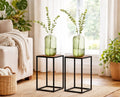 Set of 2 Side Tables – Modern Metal & MDF Accent Tables