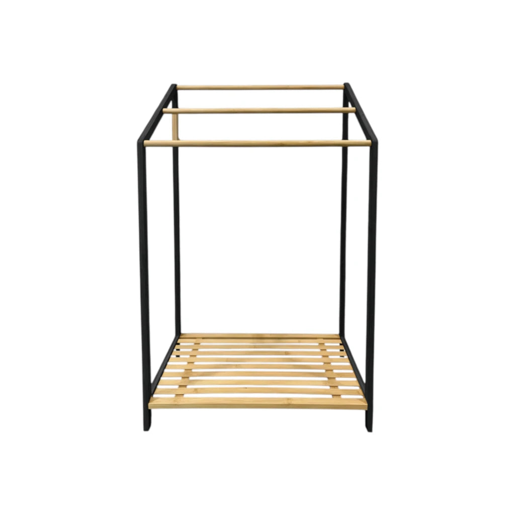 Bamboo Bathroom Towel Rack with Storage Shelf – 51 × 31 × 85 cm