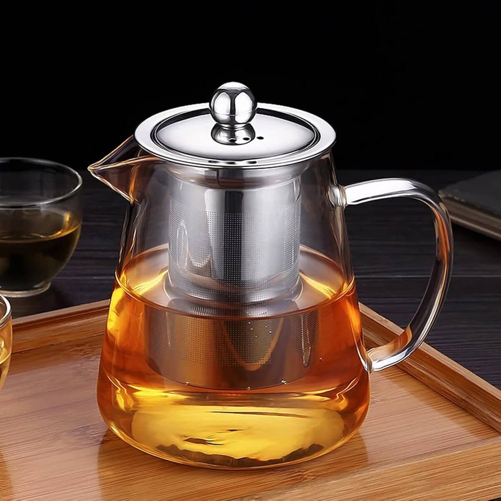 Glass Teapot with Removable Stainless Steel Infuser