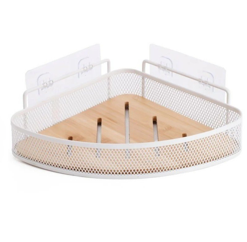 Wall-Mounted Mesh Shower Caddy – Adhesive Bathroom Organizer